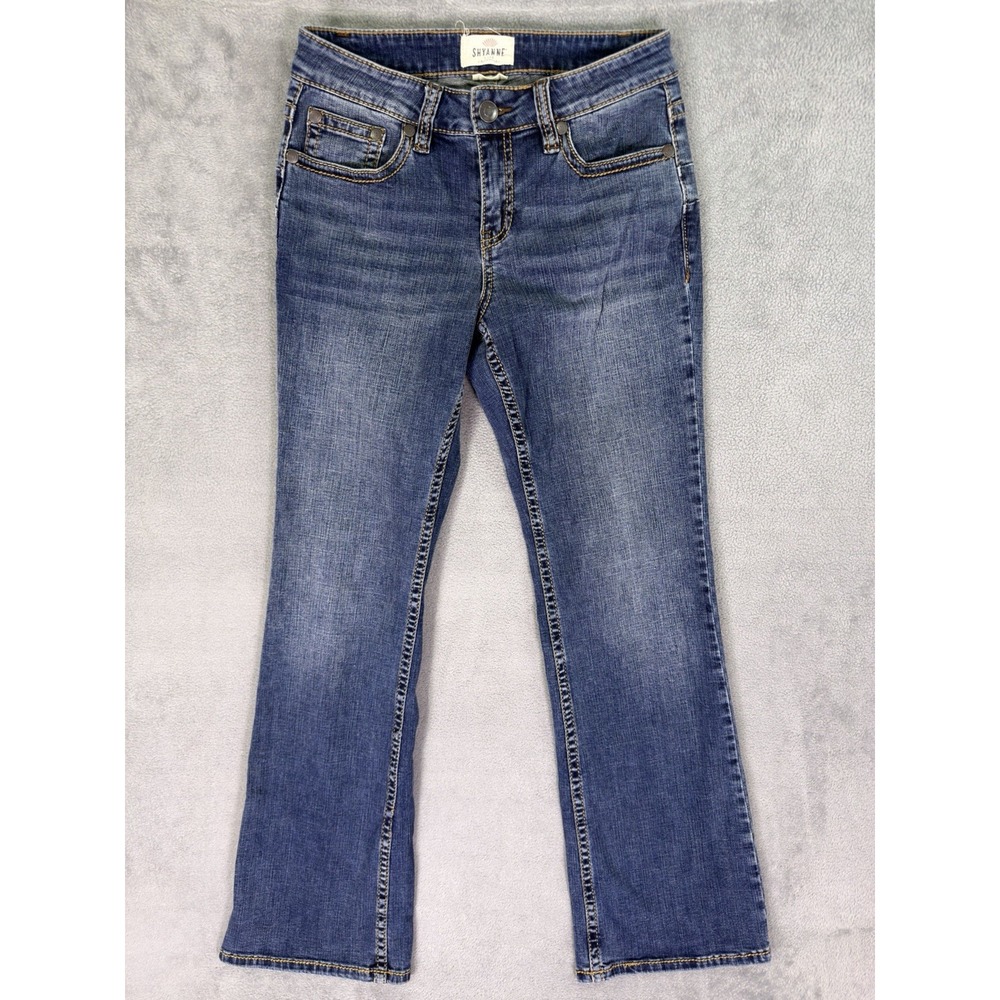 Shyanne Jeans Womens 28x32 Blue Bootcut Medium Wash Mid Rise Cowgirl Stretch